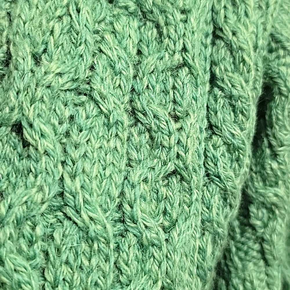 Shannon Woolen Mills | Cable Knit Fisherman 100% Merino Wool Sweater Cardigan - Picture 6 of 13